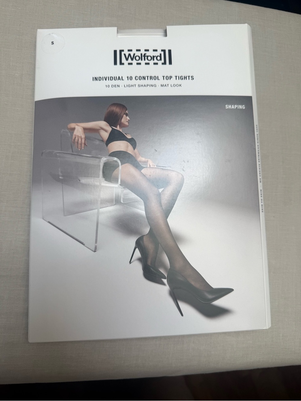 Wolford Black Control Top Tights - Shaping S